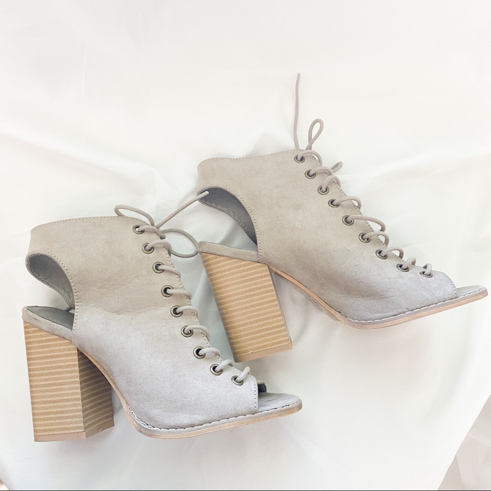Torrid Block Suede Lace Up Heel